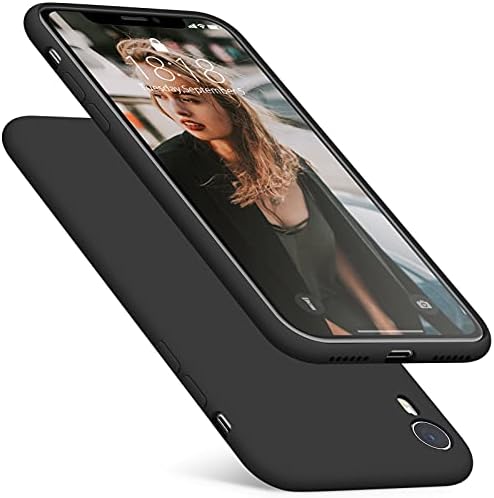 DTTO תואם למקרה iPhone XR, [סדרת רומנטיקה] מארז סיליקון עם הגנה היברידית לאייפון XR 6.1 אינץ ' - שחור